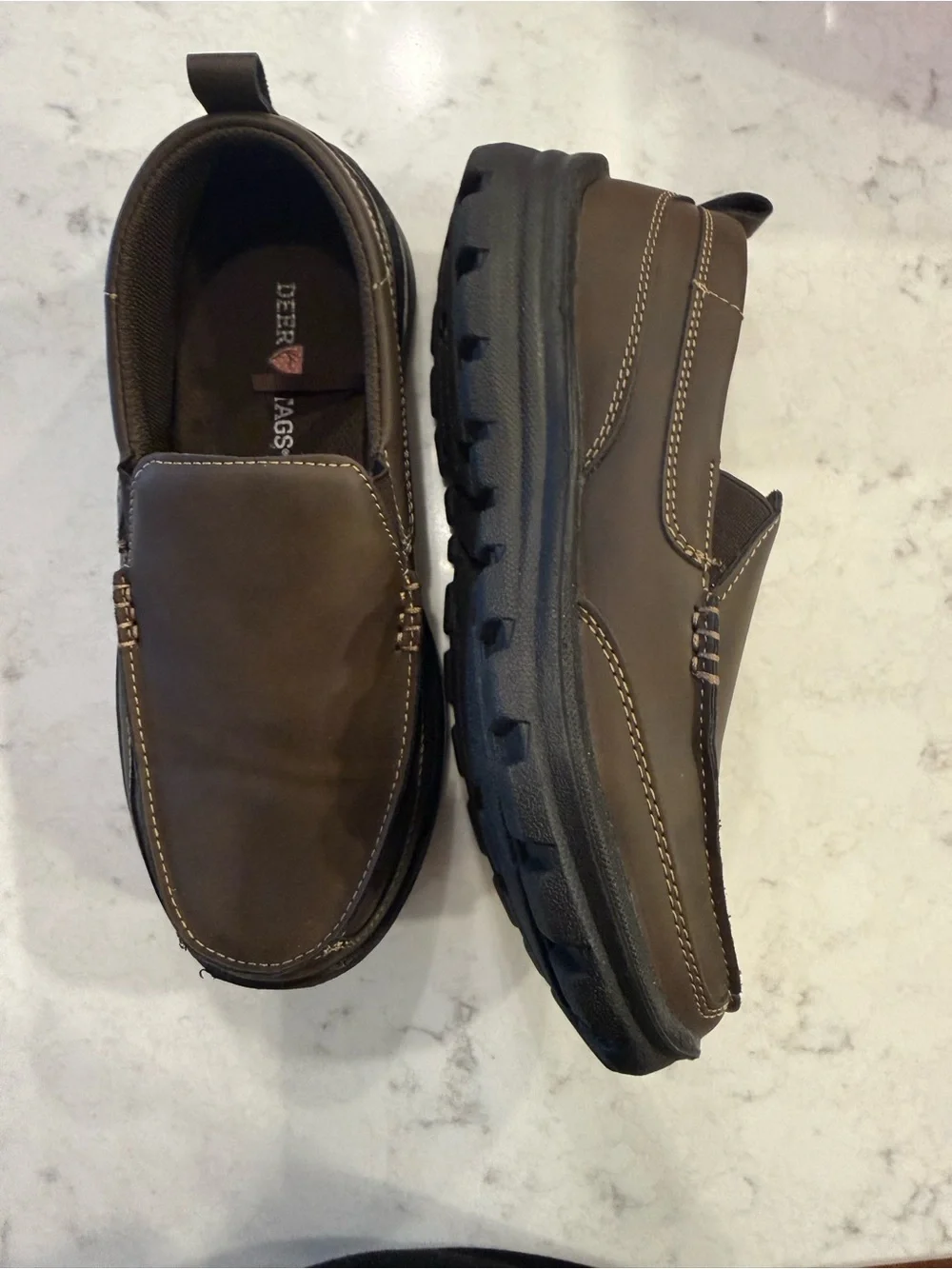 Boys Deer Stags Brown Slip-On Moc Toe Casual Loafers